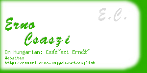 erno csaszi business card